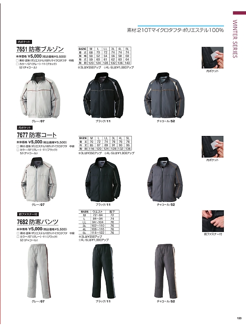 7677 防寒コートのカタログページにジャンプします