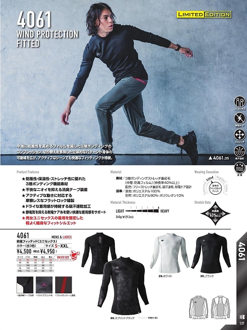 4061 防風フィッテッドのカタログページにジャンプします