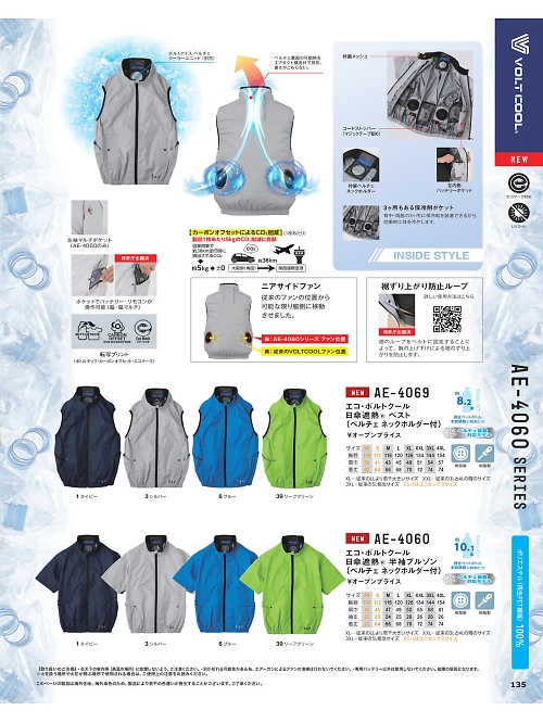 AE4060 ボルトクール半袖ブルゾン(空調服)のカタログページにジャンプします