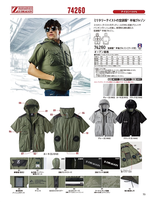 74260 半袖ブルゾン(空調服)のカタログページにジャンプします