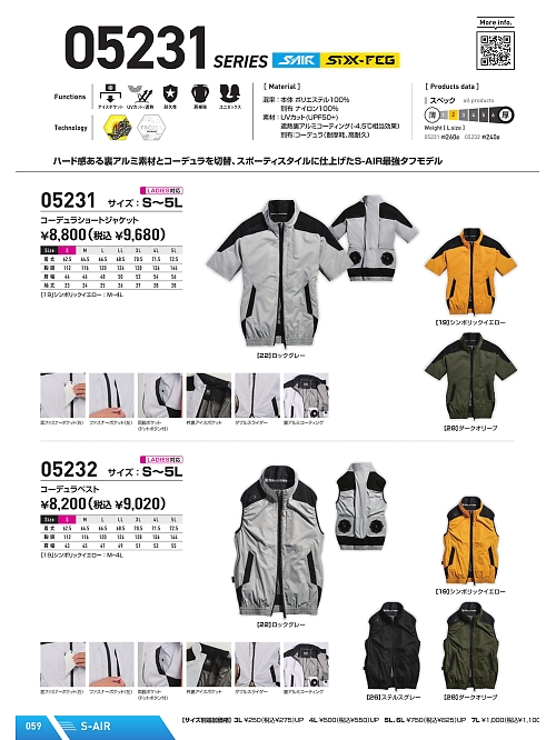 05231 STXエアショートジャケットのカタログページにジャンプします