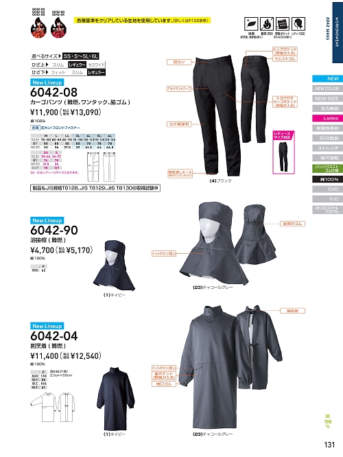 6042-90 溶接帽(難燃)のカタログページにジャンプします