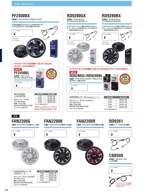 RD9280BL ワンタッチファンロングケーブルセットのカタログページにジャンプします