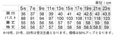 YT4905 ジャケットのサイズ画像