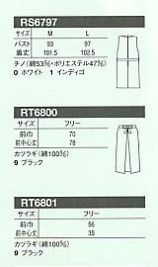 RT6800 エプロン(廃番)のサイズ画像