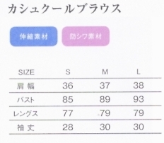 G-48 カシュクールブラウス(12廃番)のサイズ画像
