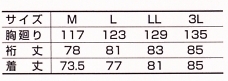 5309-301 トビシャツのサイズ画像