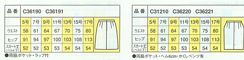 C31210 スカートのサイズ画像
