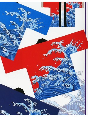 東宝白衣 甚平 祭り用品,6102-02,波柄伴天はっぴ赤(祭)の写真は2024最新カタログ14ページに掲載されています。