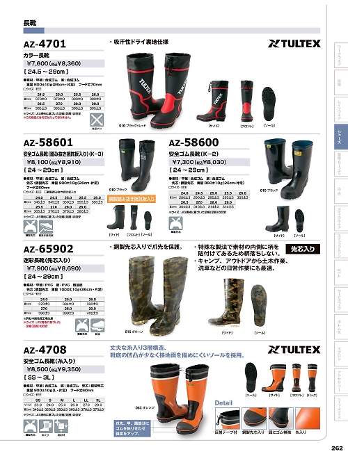 AZ58600 安全ゴム長靴K-2のカタログページにジャンプします