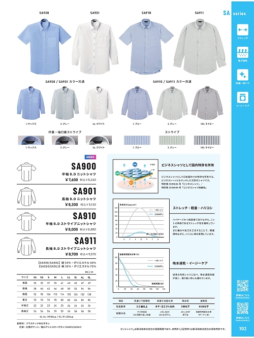 アルト TOUGH,SA901 長袖BDニットシャツの写真は2024-25最新オンラインカタログ102ページに掲載されています。