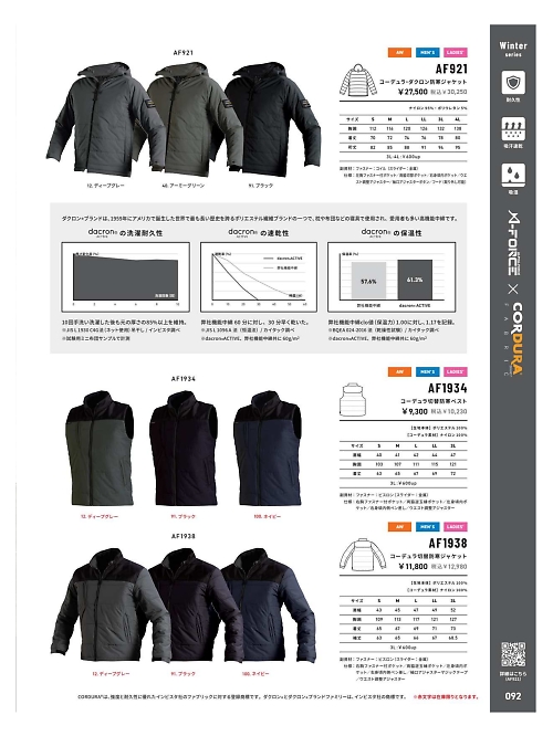AF1938 防寒ジャケットのカタログページにジャンプします