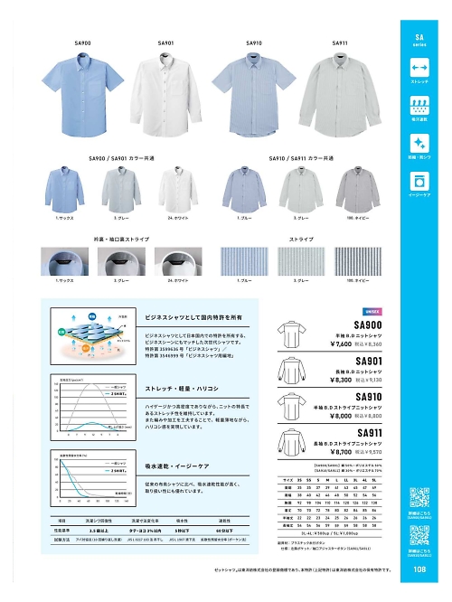 SA901 長袖BDニットシャツのカタログページにジャンプします