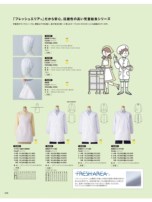 FA287 胸当てエプロン1-2号のカタログページにジャンプします