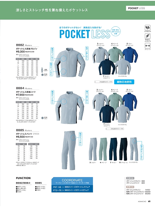 8885 ポケットレスパンツのカタログページにジャンプします