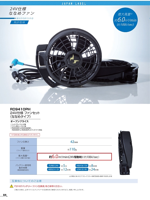 RD9410PH 24Vファンセット(ナナメファン)のカタログページにジャンプします