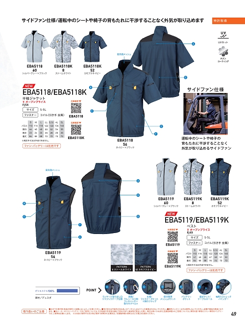 EBA5119K ベスト(フルハーネス対応)のカタログページにジャンプします
