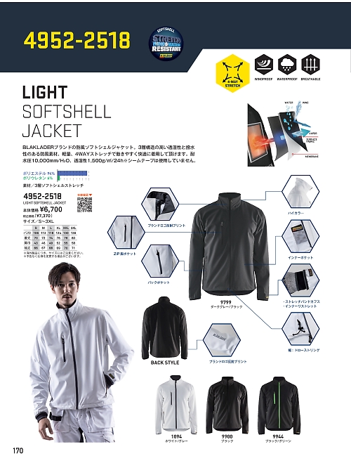4952-2518 防水ジャケット(返品不可)のカタログページにジャンプします