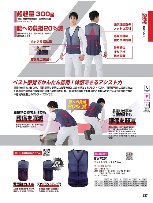 BWP201 ワーキングパワースーツαのカタログページにジャンプします