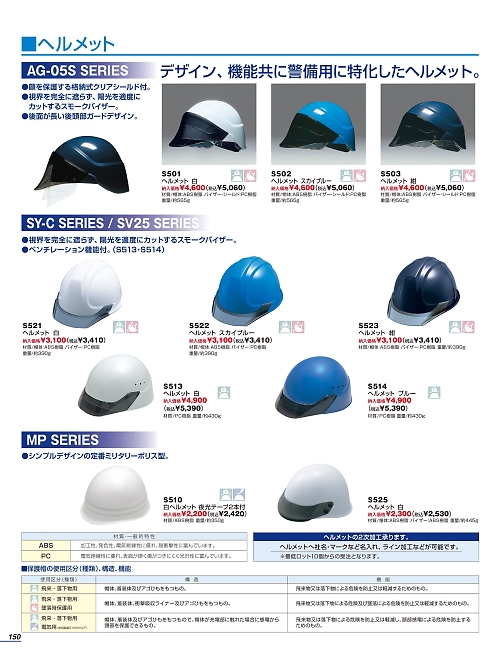 ベスト BEST,S525 ヘルメット(白)の写真は2024最新オンラインカタログ150ページに掲載されています。