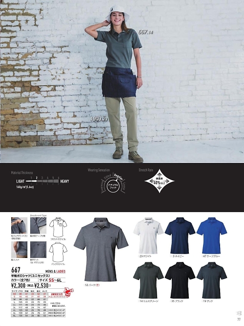 667 半袖ポロシャツのカタログページにジャンプします