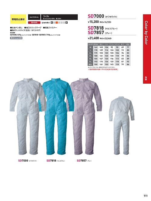 SD7818 ツナギ(トルコブルー)のカタログページにジャンプします