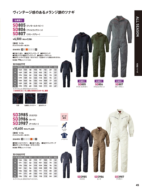 SD806 ツナギ(ファルコングリーン)のカタログページにジャンプします