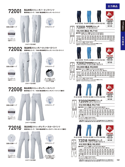 自重堂(JICHODO),72006,レディースノータックパンツの写真は2024-25最新カタログ159ページに掲載されています。