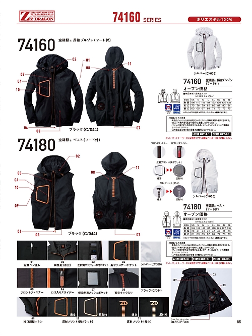 74180 ベスト(空調服)のカタログページにジャンプします