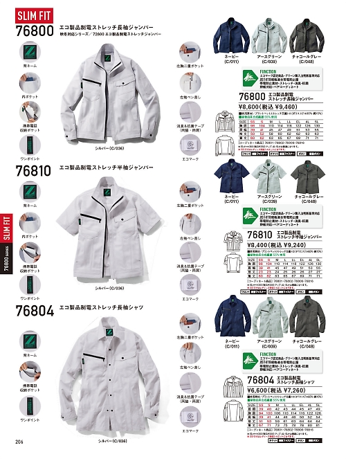 76810 半袖ジャンパーのカタログページにジャンプします