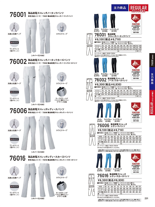 76002 ストレッチノータックカーゴパンツのカタログページにジャンプします