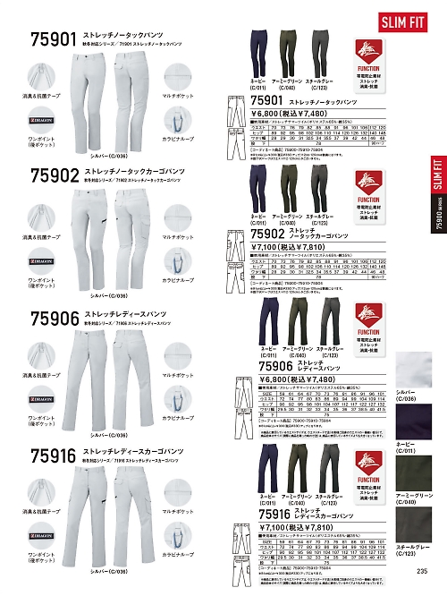 75901 ノータックパンツのカタログページにジャンプします