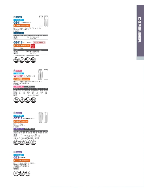 WG301 レディスパンツのカタログページにジャンプします