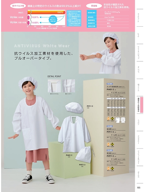 PV911-2 給食帽(2枚入り)児童用のカタログページにジャンプします