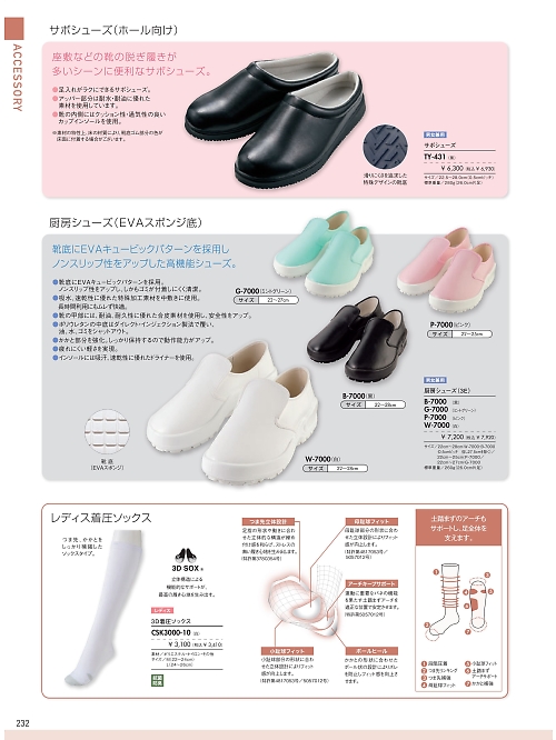 P7000 厨房シューズ(ピンク)のカタログページにジャンプします