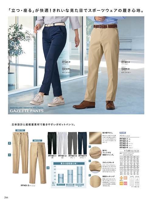 FP7401-8 兼用パンツ(グレー)のカタログページにジャンプします