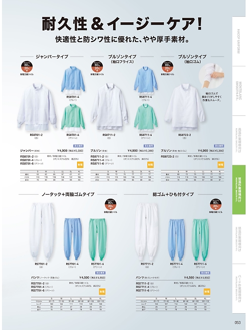 RS7711-4 兼用パンツ(ブルー)のカタログページにジャンプします