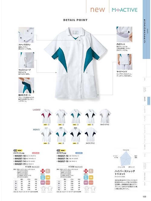 MN357-18 ナースジャケット半袖のカタログページにジャンプします