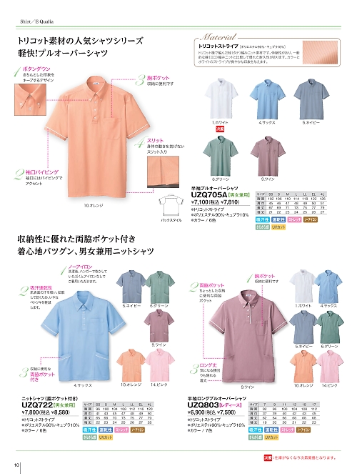 UZQ705A 半袖プルオーバーシャツのカタログページにジャンプします
