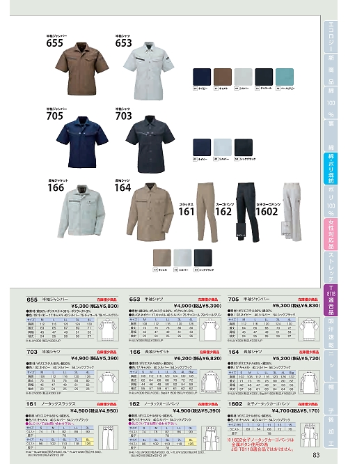 日新被服（ＲＡＫＡＮ）,705 半袖ジャンパーの写真は2022最新オンラインカタログ83ページに掲載されています。