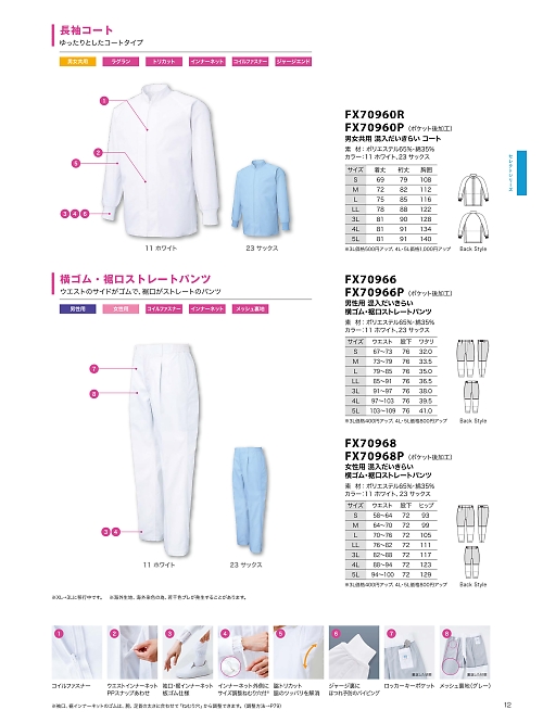 FX70960R 男女共用コートのカタログページにジャンプします