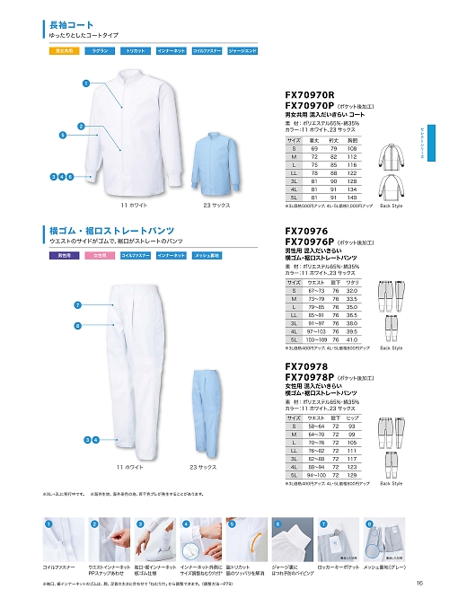FX70970R 男女共用コートのカタログページにジャンプします