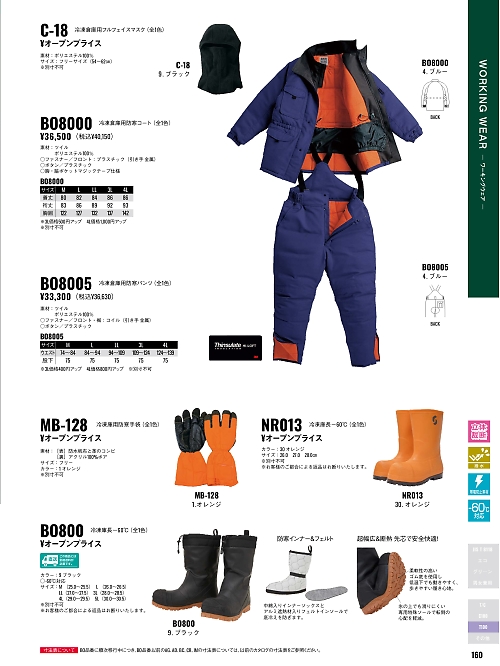BO8000 冷凍庫防寒コートST8000のカタログページにジャンプします