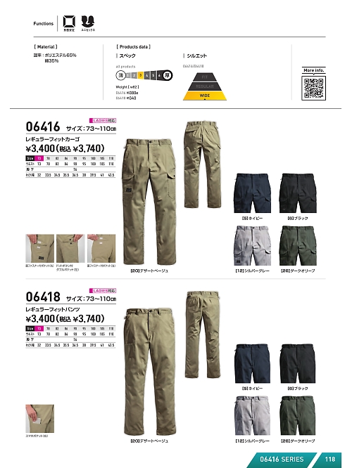 06416 レギュラーフィットカーゴのカタログページにジャンプします