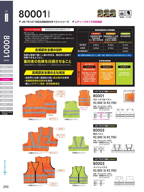 80003 メッシュベストのカタログページにジャンプします