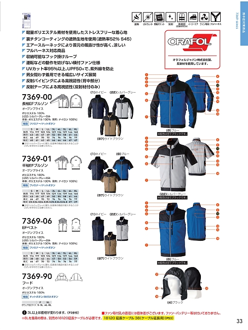 7369-01 半袖EFブルゾン(空調服)のカタログページにジャンプします