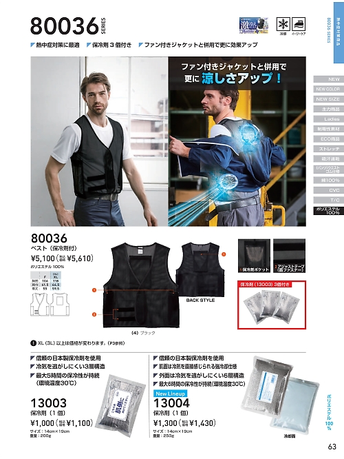 80036 メッシュベスト(保冷バック付)のカタログページにジャンプします