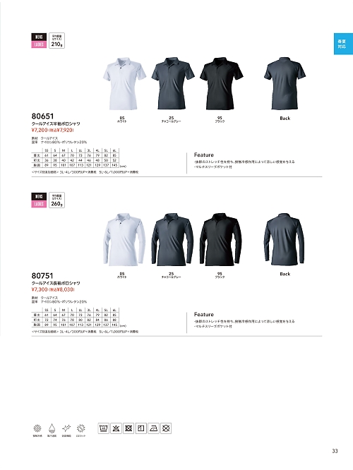 80651 半袖ポロシャツのカタログページにジャンプします