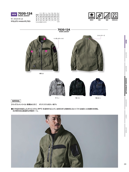 7030-124 ワークジャケットのカタログページにジャンプします
