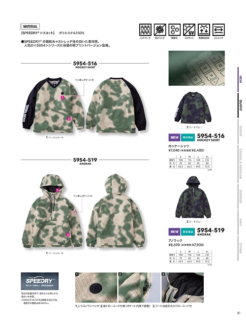 5954-519 アノラックのカタログページにジャンプします